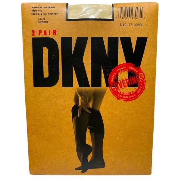 DKNY Sheer Natural Lace Control Pantyhose 2 Pairs - Picture 1 of 5